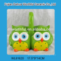 Cute three owls shaped ceramic storage jar for kitchen